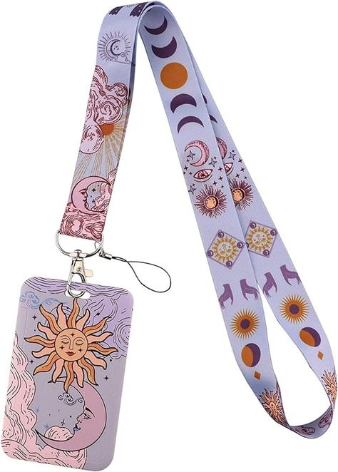 juanooo Cool Purple Lanyard Card Holder Cute Key Lanyard for Women Girls Teachers Students Aesthetic Moon Sun ID Lanyard for Keys & ID Badge : Amazon.co.uk: Stationery & Office Supplies Teacher Student Aesthetic, Lanyard Aesthetic, Students Aesthetic, Girls Teacher, Lanyard For Keys, Aesthetic Moon, Id Lanyard, Bus Card, Key Lanyard