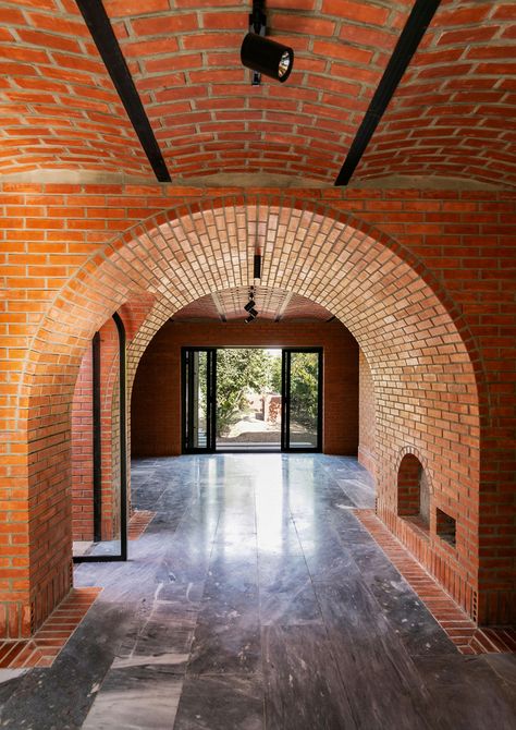 Gallery of Mid-Ridge Villa / EZ Studio - 15 Brick House Designs, Brick Roof, Isfahan Iran, Architecture Drawing Plan, Mud House, Conceptual Architecture, Red Brick House, Brick Architecture, Roof Styles