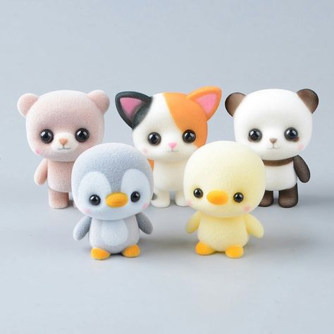 3d Karakter, Mini Animals, Clay Crafts For Kids, Polymer Clay Kawaii, Kawaii Panda, Tanah Liat, Clay Diy Projects, Clay Crafts Air Dry, Cute Polymer Clay