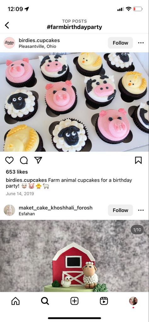 Farm Animal Cakes And Cupcakes, Farm Animals Cake Design, Animal Farm Cupcakes, Farm Themed Birthday Cupcakes, Barnyard Animal Cupcakes, Farm Birthday Party Cupcakes, Easy Farm Cupcakes, Buttercream Farm Animal Cupcakes, Farm Cupcakes Ideas Birthday