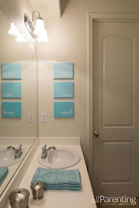 DIY Bathroom Decor Ideas for Teens - Bathroom Canvas Art - Best Creative, Cool Bath Decorations and Accessories for Teenagers - Easy, Cheap, Cute and Quick Craft Projects That Are Fun To Make. Easy to Follow Step by Step Tutorials http://diyprojectsforteens.com/diy-bathroom-decor-teens Bathroom Art Diy, Bathroom Canvas Art, Teen Bathrooms, Bathroom Canvas, Cheap Bathrooms, Diy Bathroom Decor, Girls Bathroom, Trendy Bathroom, Bathroom Art