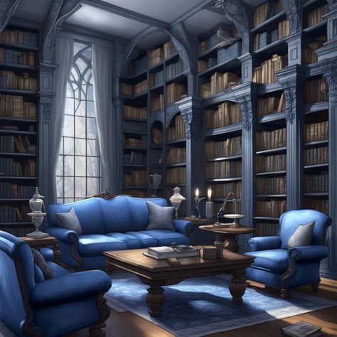 Ravenclaw Dormitory, Ravenclaw Tower, Tower Room, Ravenclaw Common Room, Ravenclaw Aesthetic, Ravenclaw House, Interior Design Drawings, Harry Potter Ravenclaw, Room Library