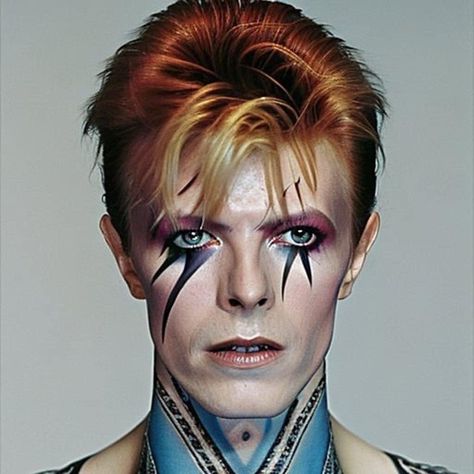 80s Glam Rock Makeup Men, David Bowie Makeup Looks, David Bowie Hair, Ziggy Stardust Makeup, David Bowie Aesthetic, David Bowie Makeup, Glam Rock Makeup, Bowie Eyes, David Bowie Costume