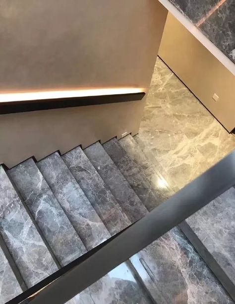 Gray Marble Stairs, Grey Marble Stairs, Tiles For Stairs, Stairs Marble, Stairs Tiles Design, Bardiglio Marble, Grey Marble Tile, Blackboard Wall, Flooring For Stairs