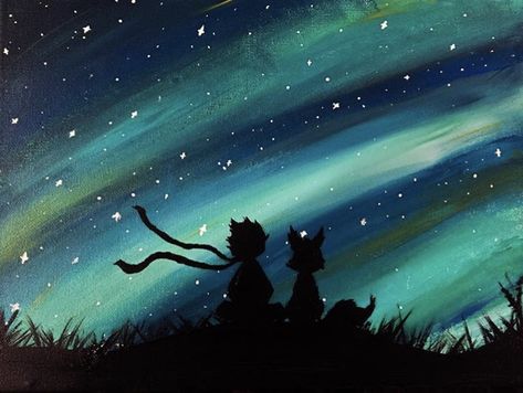 the little prince acrylic painting Le Petit Prince Illustration, The Little Prince Aesthetic, Little Prince Drawing, Little Prince Painting, The Little Prince Art, The Little Prince Illustration, Little Prince Quotes, Famous Book Quotes, Prince Art