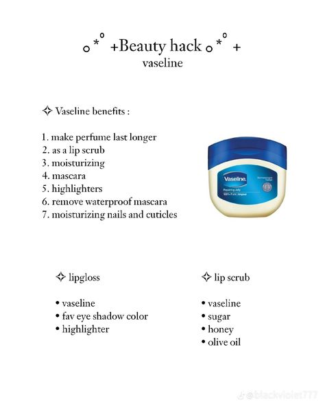 Benefits Of Vaseline, Nyttige Tips, Vaseline Beauty Tips, Dag Make Up, Flot Makeup, Lip Scrubs, Basic Skin Care Routine, Perfect Skin Care Routine, Healthy Skin Tips