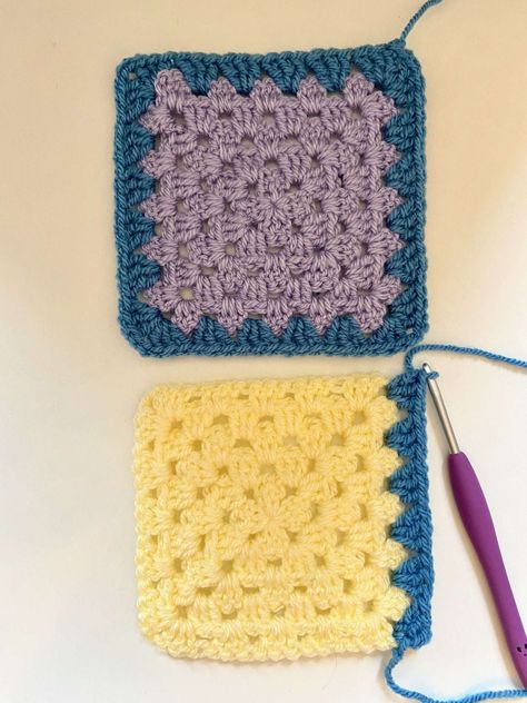 Joining Granny Squares – Join-as-you-go method - The Crochet Swirl Crochet Swirl, Joining Crochet Squares, Joining Granny Squares, Crocheted Squares, Crochet Ripple Pattern, Baby Afghan Crochet Patterns, Crochet Square Blanket, Granny Square Crochet Patterns Free, Crochet Bedspread Pattern