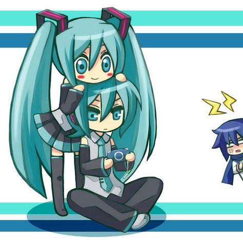 Miku vs Mikuo vs Kaito?? Male Miku, Vocaloid Family, Mask Guy, Anime Black, T B, She Song, Project Sekai, Hatsune Miku, News Songs