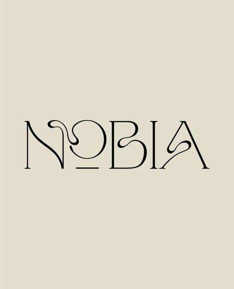 Luxury brand design for NOBIA Fonts For Cosmetic Brands, Letter Designs Ideas, Luxury Brand Logo Aesthetic, Cool Logo Fonts, Cosmetic Brand Logo Ideas, Logo Cosmetics Design, One Line Logo Design, Best Typography Design, Nd Logo Design Letters