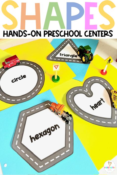 Are you looking for fun back to school, shape themed math and literacy centers or morning bin activities that you can prep quickly for your preschool classroom? Then you will love Shape Centers for Preschool and this activity Shape Roads. Morning Bins Preschool, Preschool Shape Activities, Preschool Apple Unit, Shape Centers, Shapes Math, Centers For Preschool, Preschool Math Centers, Toddler Math, Shape Activities