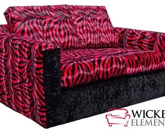 Y2k Couch, Zebra Couch, Zebra Sofa, 2010 Room, 2000s Room, Crush Fabric, Tuxedo Sofa, Loveseat Sleeper, Modern Loveseat