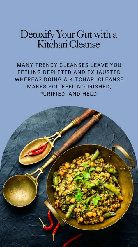 Many trendy cleanses leave you feeling depleted and exhausted whereas doing a Kitchari cleanse makes you feel nourished, purified, and held. Ayurvedic Diet Vata, Ayurvedic Meals, Kitchari Cleanse, Ayurvedic Cleanse, Sugar And Inflammation, Ayurveda Vata Dosha, Kitchari Recipe, Ayurveda Food, Digestive Herbs