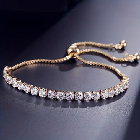 Faster shipping. Better service Crystal Wedding Jewelry, Diamond Bracelet Design, Retro Bracelet, Bridal Bracelet, Tennis Bracelet Diamond, Girly Jewelry, Bangles Jewelry, Diamond Bracelets, Gold Jewelry Fashion