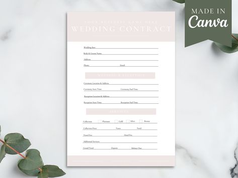 Photography Contract Template, Photography Forms, Wedding Photography Contract Template, Wedding Contract, Wedding Photography Contract, Page Wedding, Photography Contract, Wedding Green, The Last 10 Years