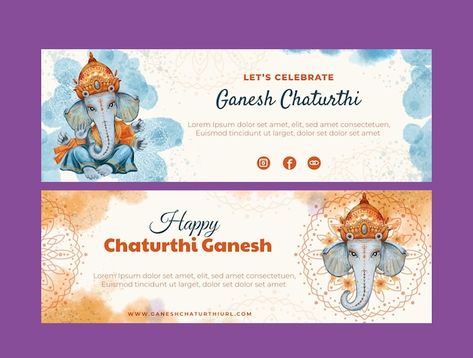 Ganesh Chaturthi Banner, Hr Logo, Exhibition Banners, Ganesh Festival, Festival Banner, Business Banner, Ganesh Chaturthi, Vector Photo, Banner Design