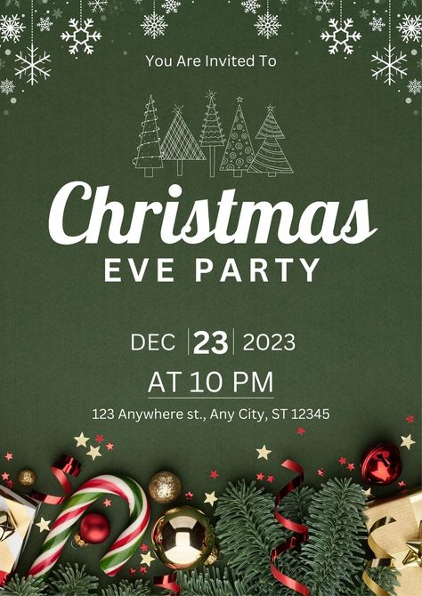 Шаблони Christmas Party Poster Template, Christmas Flyer Background, Christmas Party Poster Design, Christmas Eve Poster, New Year Menu, Christmas Eve Party, Christmas Poster Design, Christmas Party Poster, Christmas Youth