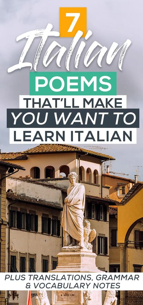 7 Classic Italian Poems That'll Make You Want to Learn Italian (with Translations) - The Intrepid Guide Italian Language Learning Aesthetic, Italian Poems, Language Learning Aesthetic, Polyglot Tips, Learning Aesthetic, Italian Writing, Best Language Learning Apps, Language Learning Apps, Travel Phrases