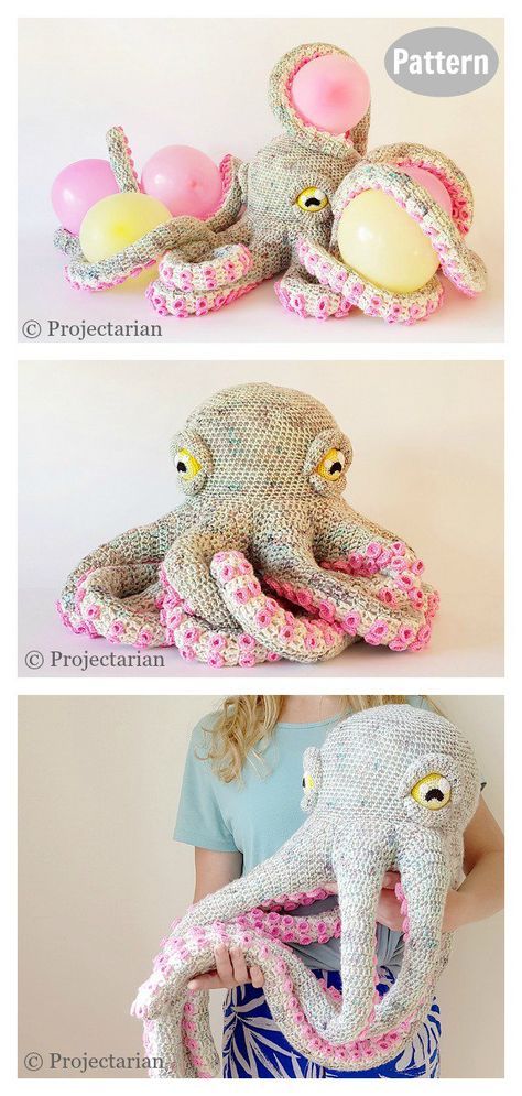 Giant Octopus Crochet Pattern #crochetoctopus  #crochetamigurumpattern  #crochettoysforkids Giant Octopus Crochet, Giant Octopus Crochet Pattern, Octopus Crochet Pattern Free, Giant Octopus, Octopus Crochet, Octopus Crochet Pattern, Easy Knitting Projects, Crochet Octopus, Haken Baby