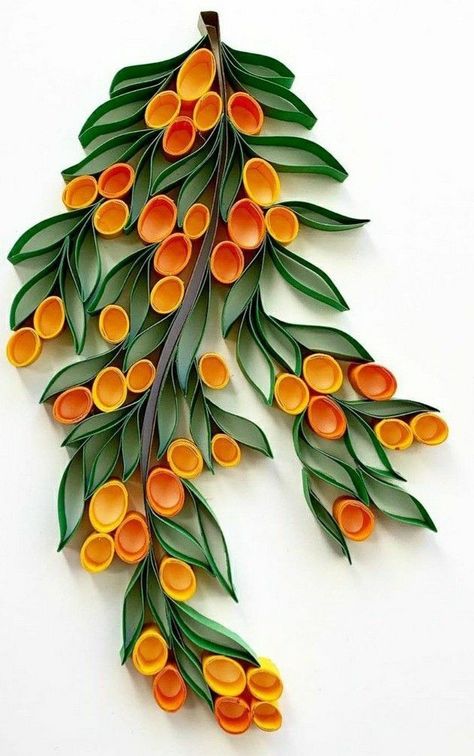 Quill Flowers, Quilled Leaves, Quilling Leaves, Quilled Tree, Quilling Patterns Tutorials, Petal Template, Sunflower Leaf, Paper Plate Art, Diy Quilling Crafts