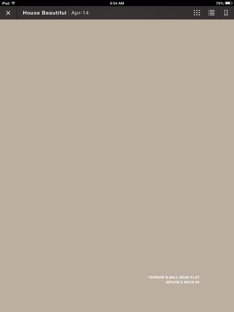 Benjamin Moore Farrow  Ball Dead Flat (Mouse's Back 40) Tapestry Beige, Dulux Paint Colours, Dulux Paint, Farrow Ball, Colour Schemes, Sweater Weather, Cappuccino, Paint Colors, I Shop