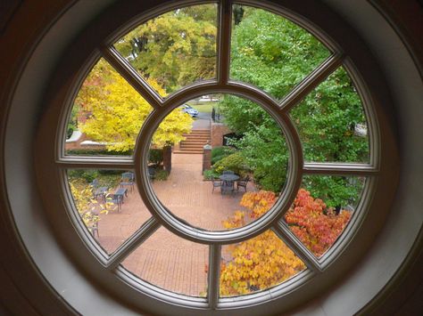 Fall 2013 Organic Window Design, Big Round Window, Circle Windows, Circle Window, Casa Interior, Round Window, Window Grill, Bedroom Idea, Church Building