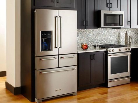 The Best Refrigerator Brands in 2022 - Bob Vila Samsung Kitchen Appliances, Samsung Kitchen, Kitchenaid Refrigerator, Kitchen Appliance Set, Home Depot Kitchen, Refrigerator Brands, Stainless Steel Kitchen Appliances, Kitchen Aid Appliances, Best Refrigerator