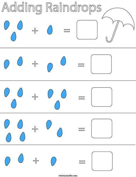 Rain Math Activities For Preschool, Tema Air, Water Worksheet, Preschool Homework, Spring Worksheets, Spring Worksheet, Spring Lessons, Twisty Noodle, Homeschool Worksheets