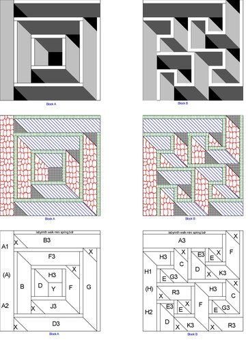 Shop | Category: Labyrinth patterns | Product: Labyrinth Walk Pebbles complete set Labrynth Quilt Pattern, Labyrinth Walk Quilt, Easy Patchwork Quilt, Labyrinth Walk, Easy Patchwork, Quilt Pattern Free, Optical Illusion Quilts, Lattice Quilt, Bargello Quilts