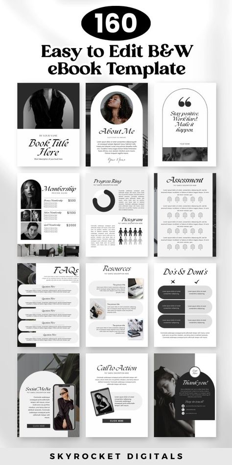 Easy to Use Course Creator Workbook and eBook Template - Skyrocket Digitals Workbook Template Design, E Book Design Layout, Ebooks Design Inspiration, Ebook Designs Layout, Ebooks Design, Ebook Design Layout, E Book Design, Workbook Layout, Guidebook Design