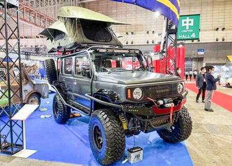 Suzuki Jimny 5 Door Showcased As Custom SUV - Offroad Tyres, Rooftop Tent Suzuki Jimny 4 Door, Suzuki Jimny 5 Door Modified, Suzuki Jimny 5 Door, Jimny 5 Door, Jimny Camper, Maruti Suzuki Jimny, Jimny 4x4, Jimny Sierra, Jimny Suzuki