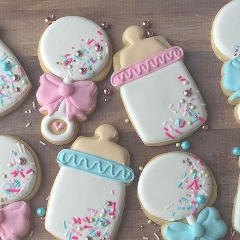 Baby Sprinkle Cookies Boy, Baby Sprinkle Cookies Girl, Sprinkled With Love Cookies, Sprinkle Shower Cookies, Baby Sprinkle Cookies, Baby Shower Cookies For Girl, Baby Shower Sugar Cookies, Baby Bottle Cookies, Royal Icing Cookies Recipe