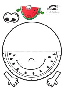 Krokotak Printables, Watermelon Crafts, Fruit Crafts, Summertime Crafts, Kindergarden Activities, Summer Preschool, Printables For Kids, Preschool Arts And Crafts, Alphabet Crafts