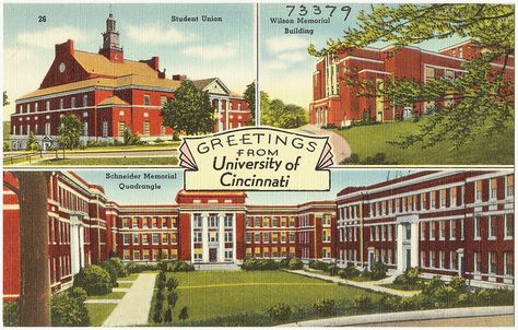 Greetings from University of Cincinnati by Boston Public Library, via Flickr University Of Maine, Ohio University, University Of Cincinnati, Boston Public Library, Art Print Display, Cincinnati Ohio, Ways Of Seeing, Historical Photos, High Quality Art Prints