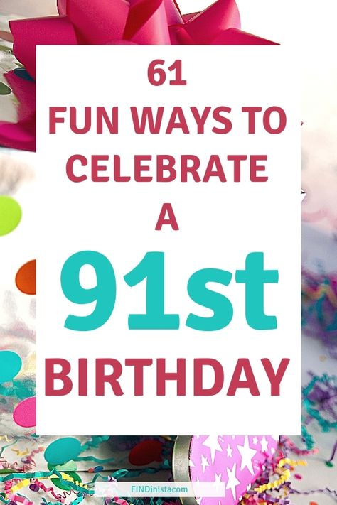 91st Birthday Ideas - Looking for fun ways to celebrate a 91 year old birthday? Find the perfect gifts, decorations, and creative ideas for a happy 91st birthday! Happy 91st Birthday, 91st Birthday, 91 Birthday, Easy Birthday Gifts, 88th Birthday, Grandma Birthday, Mom Diy, Birthday Diy, Birthday Woman