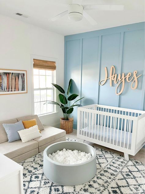 Wooden Name Sign 12 to 55 Wide … curated on LTK Subtle Ocean Theme Nursery, Beach Cottage Nursery, Ocean Themes Nursery, Toddler Boy Surf Room, Coastal Boys Nursery, Coastal Baby Room Bloxburg, Coastal Nursery Bloxburg, Surf Boys Room, Baby Boy Beach Nursery