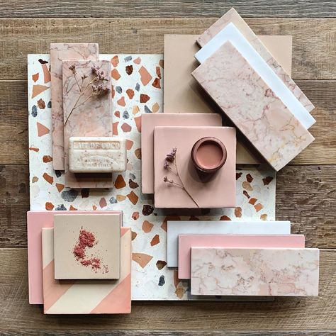 Pink Tile Bathroom Ideas, Bert And May Tiles, Pink Tile Bathroom, Tiles Inspiration, Reclaimed Tile, Honed Marble Tiles, Terrazzo Tile, Terrazzo Tiles, Material Board