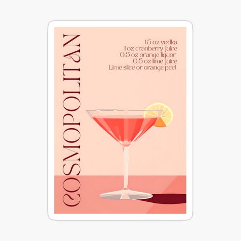 "Cosmopolitan" Poster for Sale by Printable Bundle | Redbubble Cosmopolitan Poster, Cocktail Poster, Food Illustration Art, Pink Drinks, Drinks Cocktails, Food Illustration, Food Illustrations, Cosmopolitan, Sale Poster