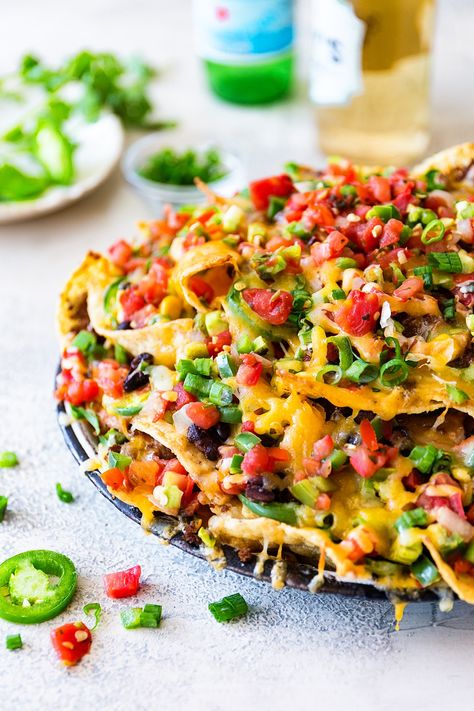 Fully Loaded Nachos | Real Food by Dad Nachos Recept, Loaded Nachos Recipe, Nachos Recipe Beef, Mexican Nachos, Beef Nachos, Homemade Nachos, Nachos Recipe Easy, Homemade Salsa Recipe, Mexican Salsa