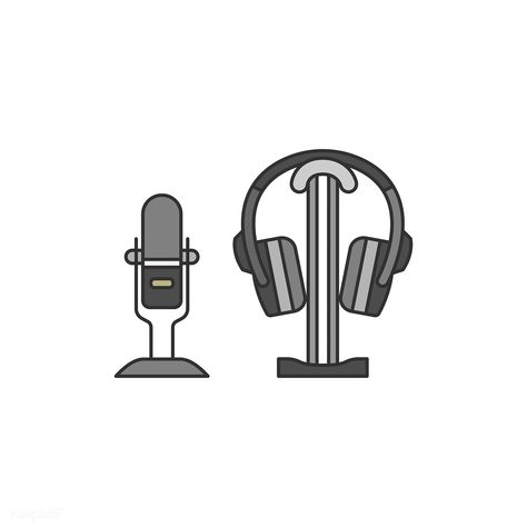 Microphone and a headphone set illustration | free image by rawpixel.com Gacha Headphones, Gacha Life Items, Gacha Club Props, Podcast Mic, Podcast Microphone, Microphone Headset, Gacha Items, Microphone Icon, Gacha Props