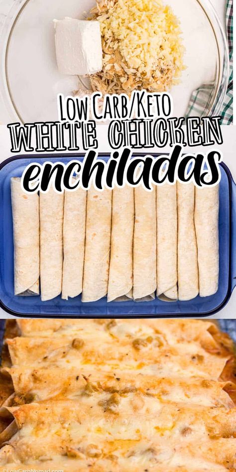 Keto Enchiladas, Healthy Low Carb Dinners, White Chicken Enchiladas, Low Carb Low Fat Recipes, Low Carb Low Sugar, Recetas Keto, Losing 40 Pounds, Healthy Low Carb Recipes, Keto Recipes Dinner