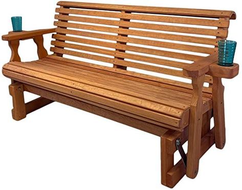 Cedar Porch, Porch Glider, Gift Ideas For Myself, Cedar Stain, Diy Wood Bench, Coastal Ideas, Amish Crafts, Outdoor Garden Bench, Patio Benches