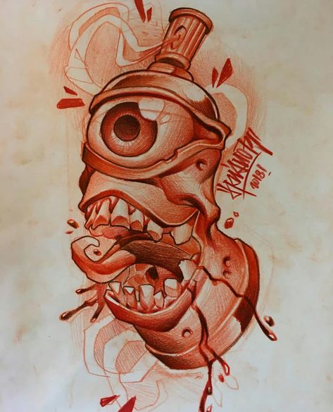 New School Art Drawings, Nychos Art, New School Art, Skull Art Drawing, Graffiti Style Art, Graffiti Characters, Graffiti Cartoons, Graffiti Designs, Japanese Tattoo Art