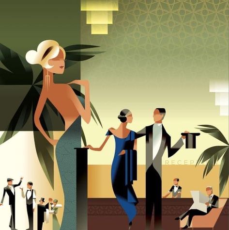 Mads Berg, Art Deco Drawing, Art Deco Ideas, Art Deco Illustrations, Art Deco Artwork, Art Deco Paintings, Art Deco Illustration, Art Deco Poster, Deco Poster