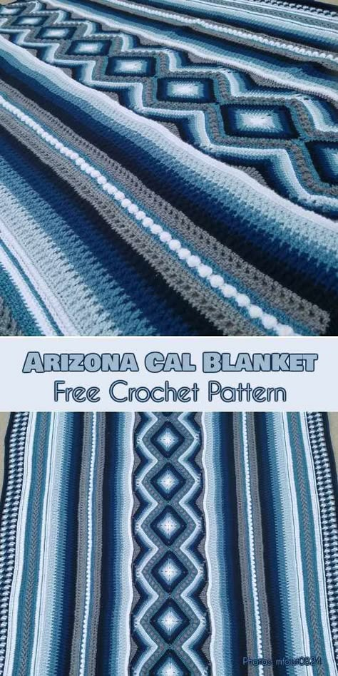 Arizona Cal Blanket Free Pattern and Video Tutorial - Your Crochet Native American Crochet Patterns, Cal Blanket, Motifs Afghans, Native American Blanket, Dense Fog, Crochet Afghan Patterns Free, Nevada Mountains, Crochet Afgans, Crochet For Beginners Blanket