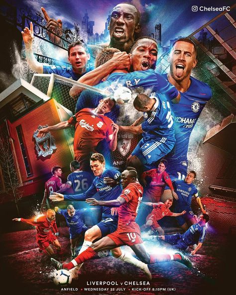 Liverpool Vs Chelsea, Sports Graphic Design, Chelsea Fc, Fifa, New Work, Liverpool, Chelsea, Football, Sports