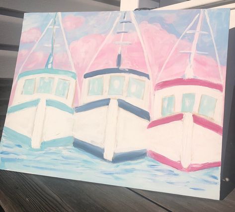 Excited to share this item from my #etsy shop: COASTAL DECOR BOATS - Beachy- Beachhouse - Coastal. Original Acrylic Painting - Pastels Beachy Paintings, Preppy House, Preppy Beach, Pink Painting, Coastal Painting, Cool Boats, Cute Paintings, Boat Painting, Preppy Wallpaper