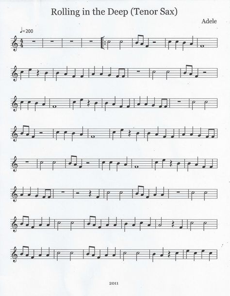 This is my mom's favorite song, and the first real song I learned to play on the Tenor Sax! :) Key of C Tenor Sax Sheet Music, Rolling In The Deep, Saxophone Sheet Music, French Phrases, Alto Sax, Tenor Sax, Tenor Saxophone, Recorder Music, Moms Favorite