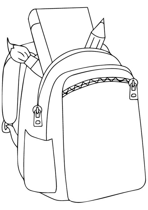 Backpack Craft, Back To School Art, School Coloring Pages, First Day Of School Activities, Art Worksheets, School Clipart, Kids Focus, School Related, Preschool Lessons