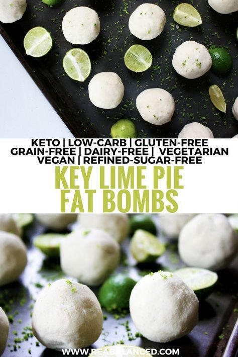 Key Lime Pie Fat Bombs: keto, low-carb, gluten-free, grain-free, dairy-free, vegetarian, vegan, and refined-sugar-free! Vegan Key Lime Pie, Fat Bomb, Low Carb Snack, Keto Vegan, Fat Bomb Recipe, Keto Fat, Raw Cashews, Vegan Keto, Coconut Butter