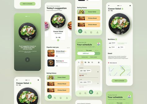 Food Waste App Design, Modern Mobile App Design, Food App Design, การออกแบบ Ui Ux, Creative App Design, App Mockup, Nutrition App, Meal Planning App, Recipe App